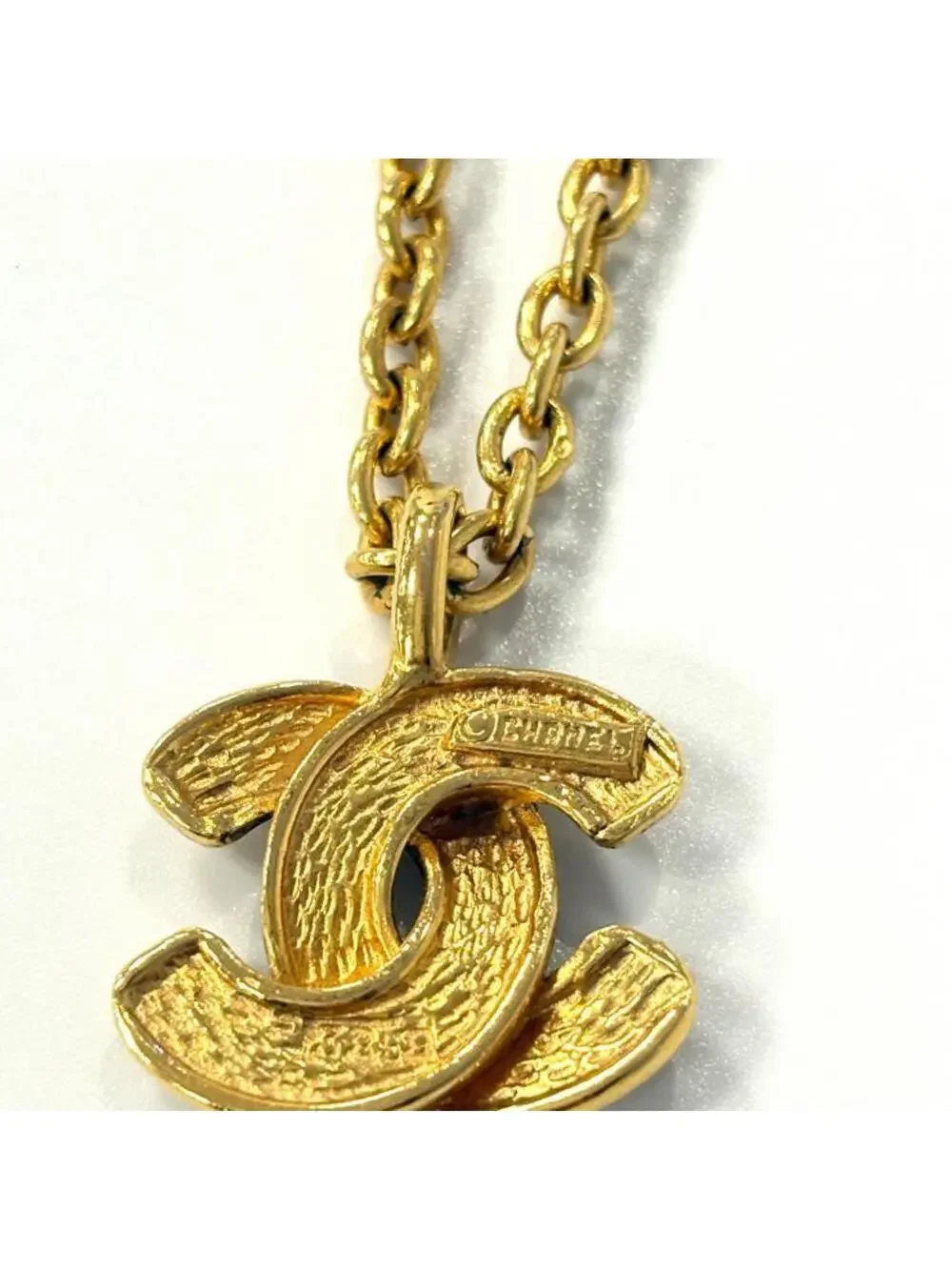 Chanel Cc Logo Pendant Necklace Metal #234136C10B